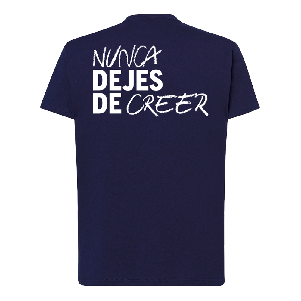 CAMISETA NUNCA DEJES DE CREER AZUL MARINO image number null